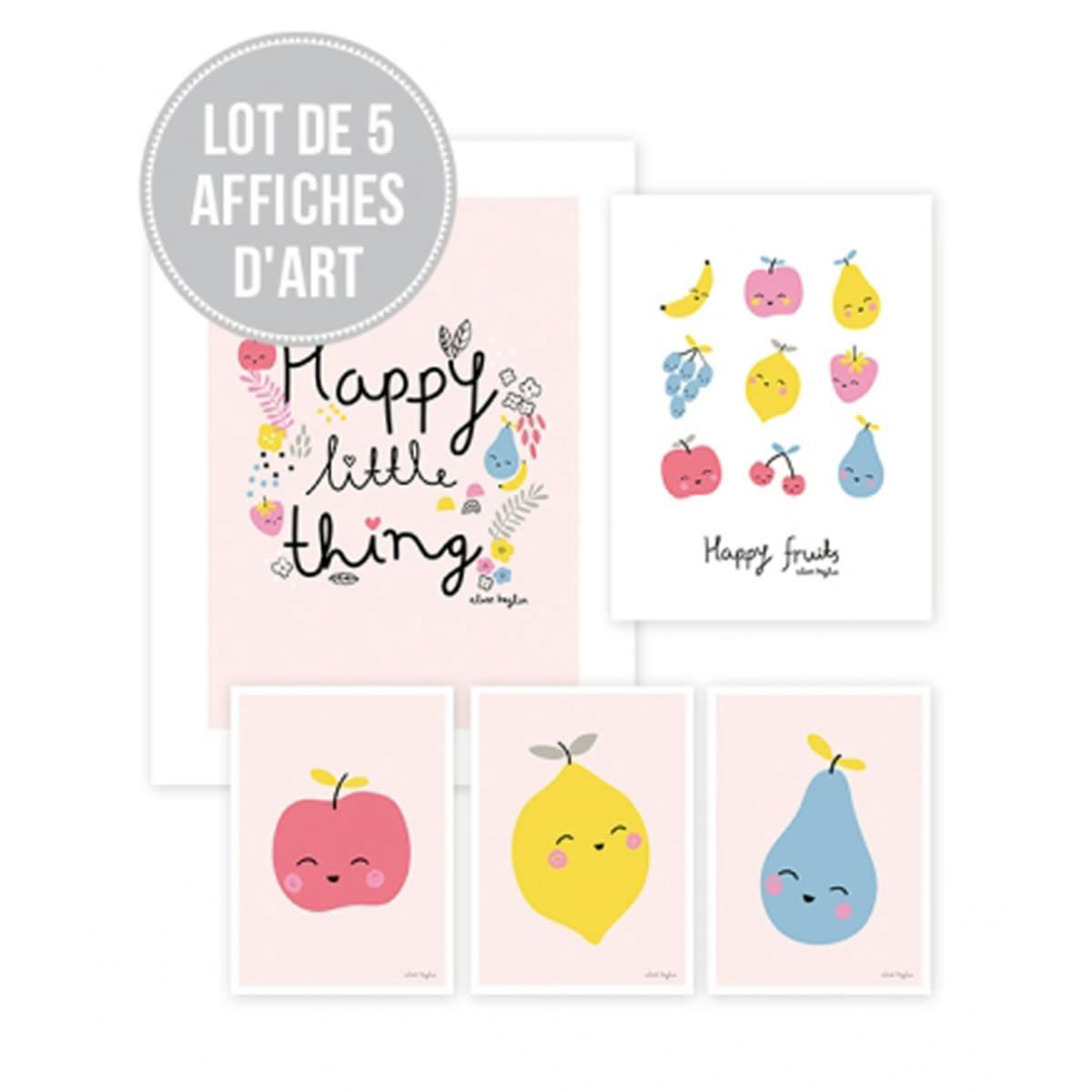 TUTTI FRUTTI - Lot d'affiches fruits en Papier Multicolore