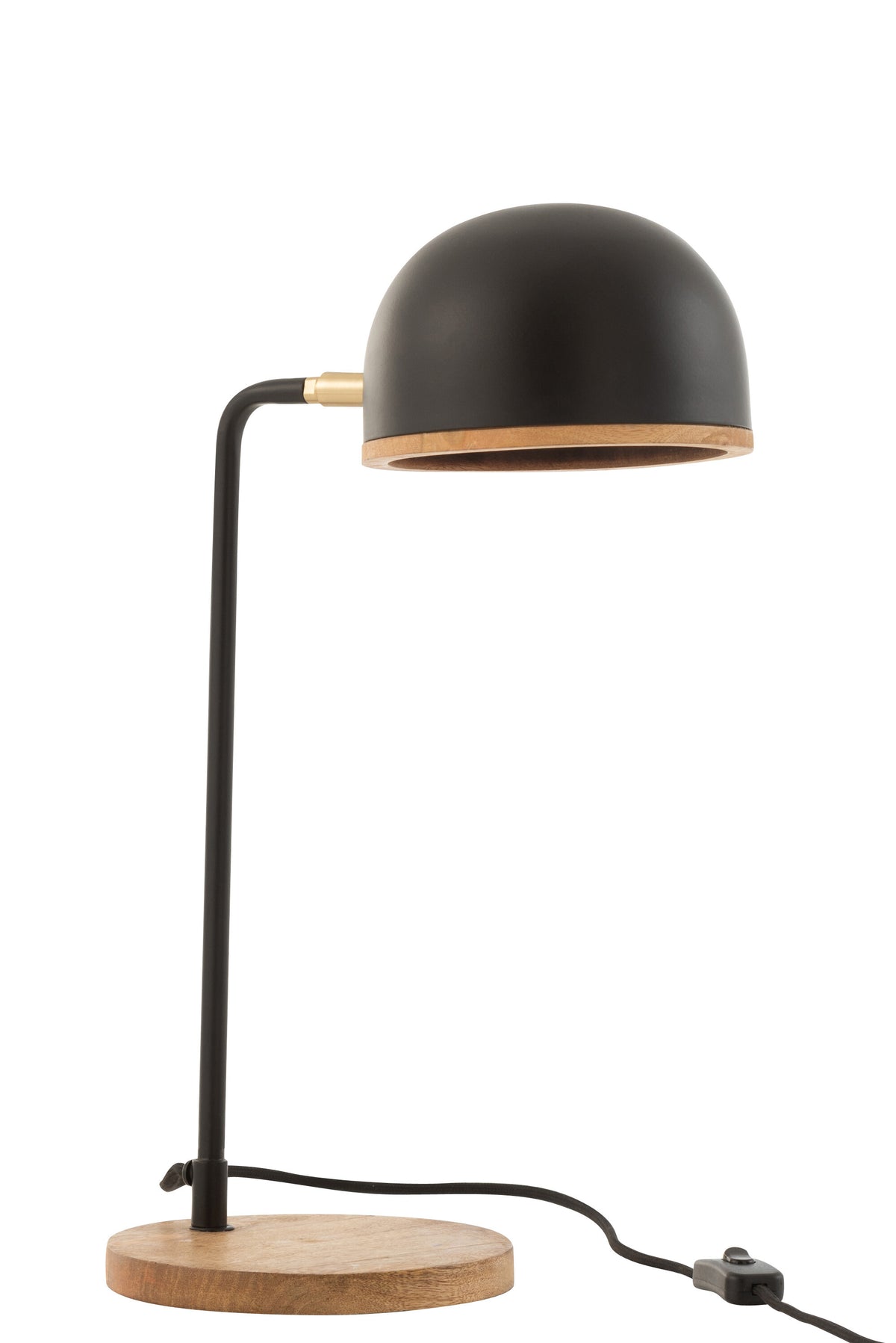J-Line tafellamp Evy - ijzer/hout - zwart/naturel