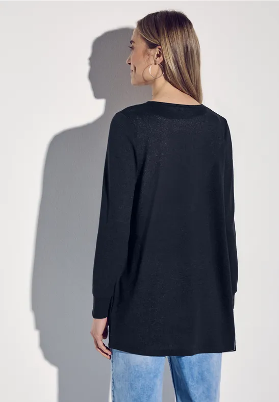 Lange Strick-Look Jacke