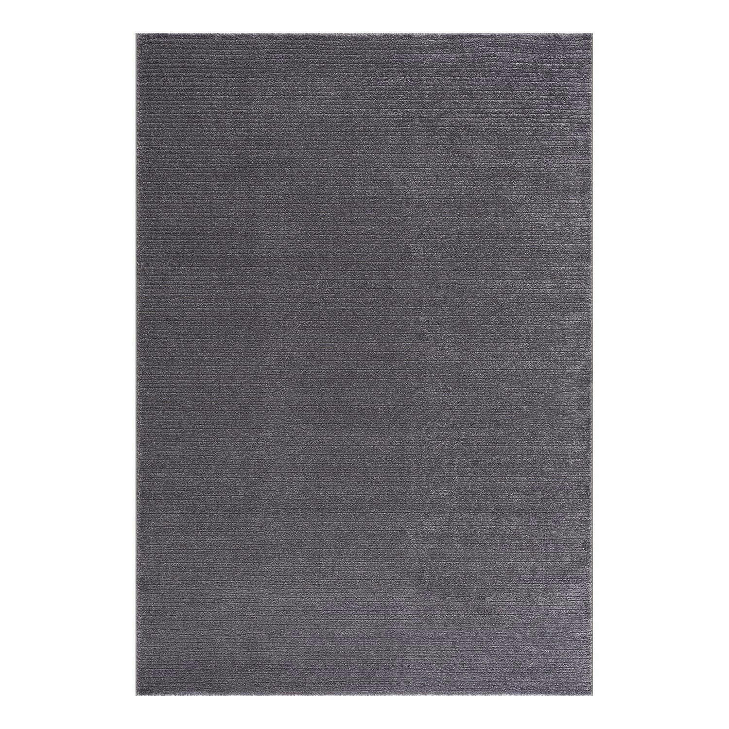 TARA - Tapis uni gris à relief linéaire 240x340cm