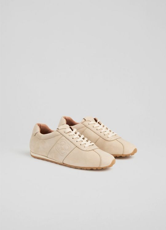 Spring Cream Suede Motif Trainers