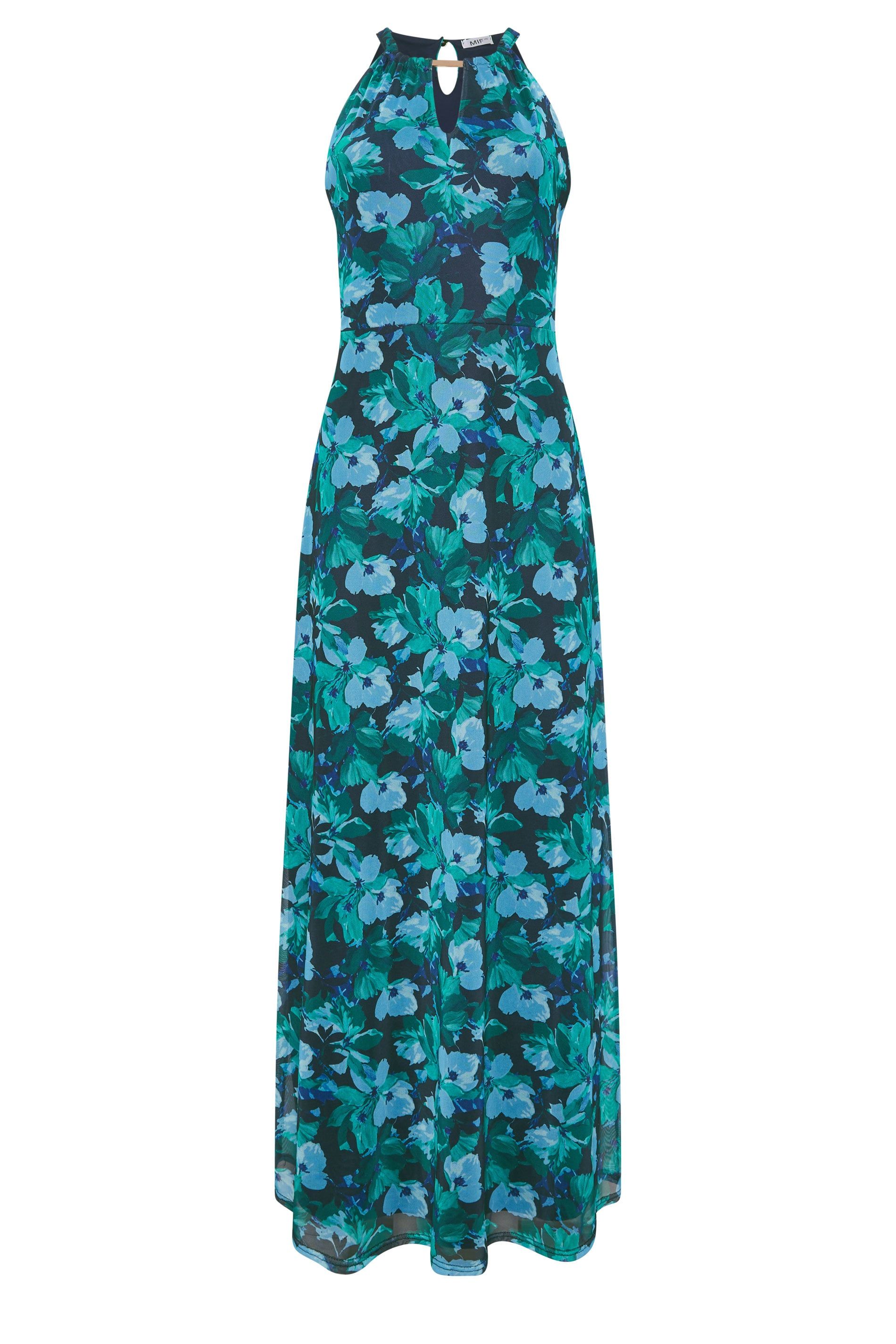 M&Co Floral Halter Neck Mesh Maxi Dress