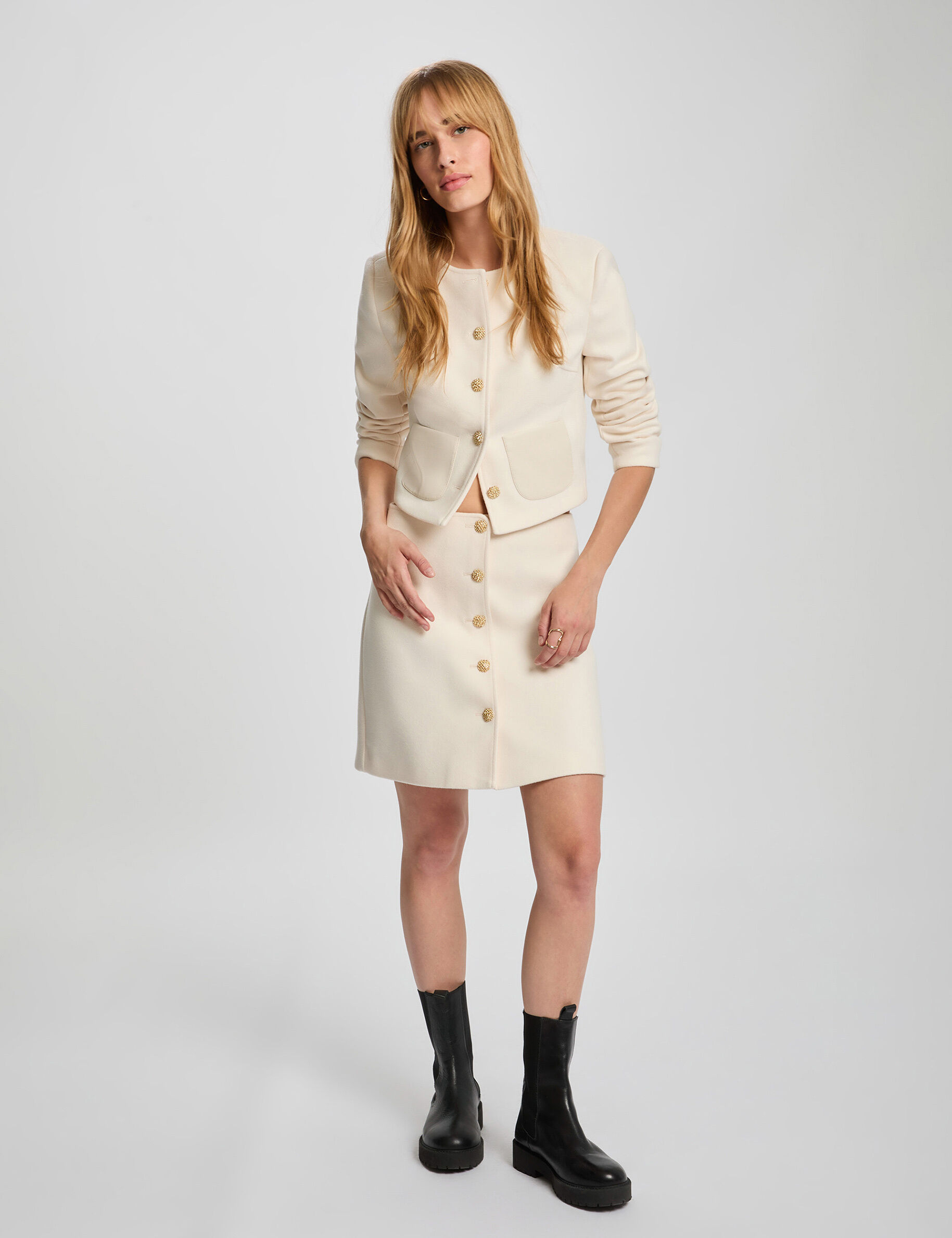 Fitted Short Skirt Ivory Women