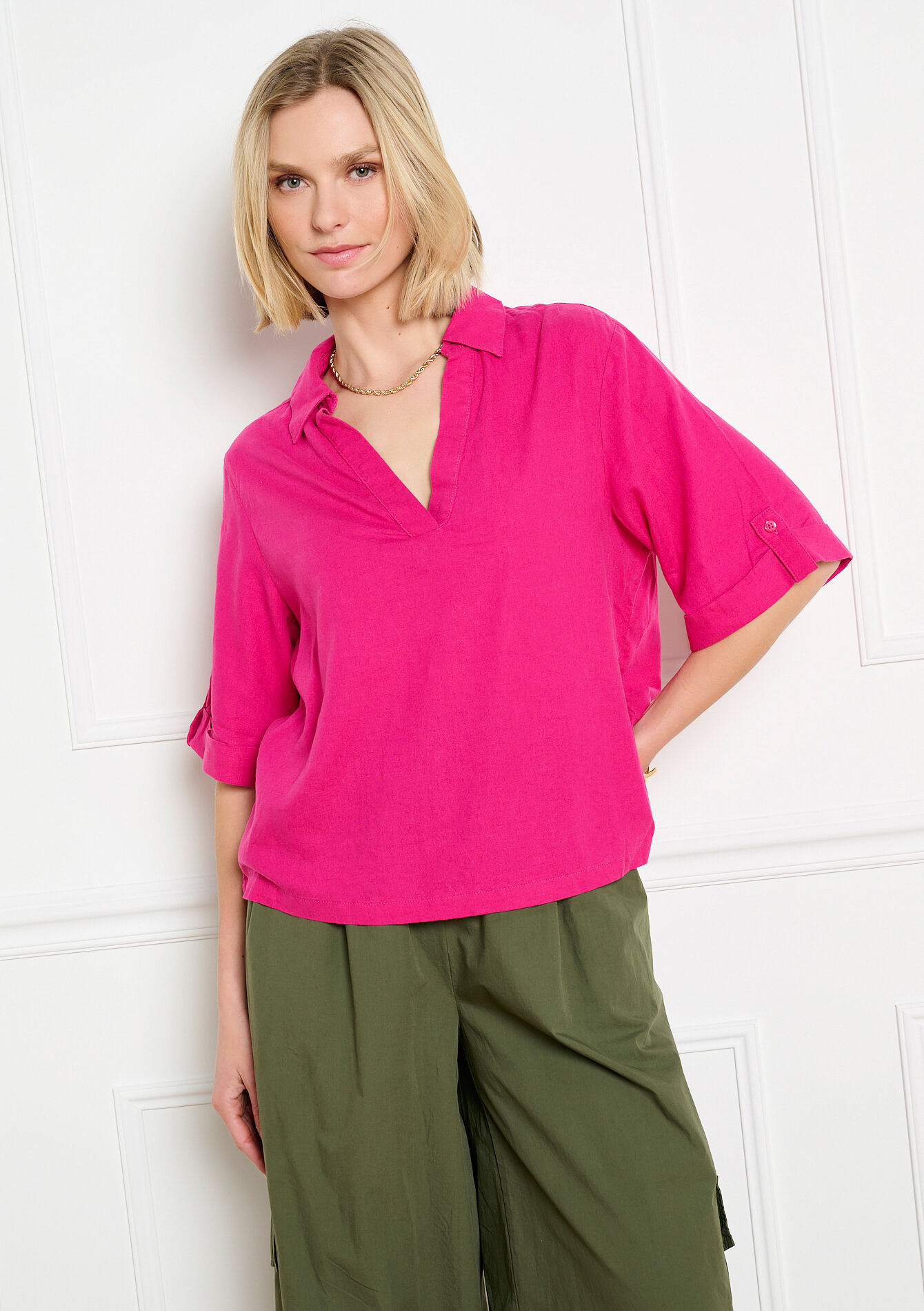 Soepele polo blouse