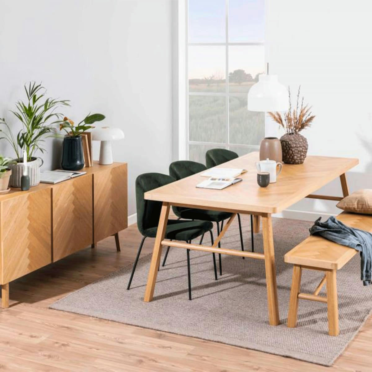 GALO - Table à manger moderne en bois massif