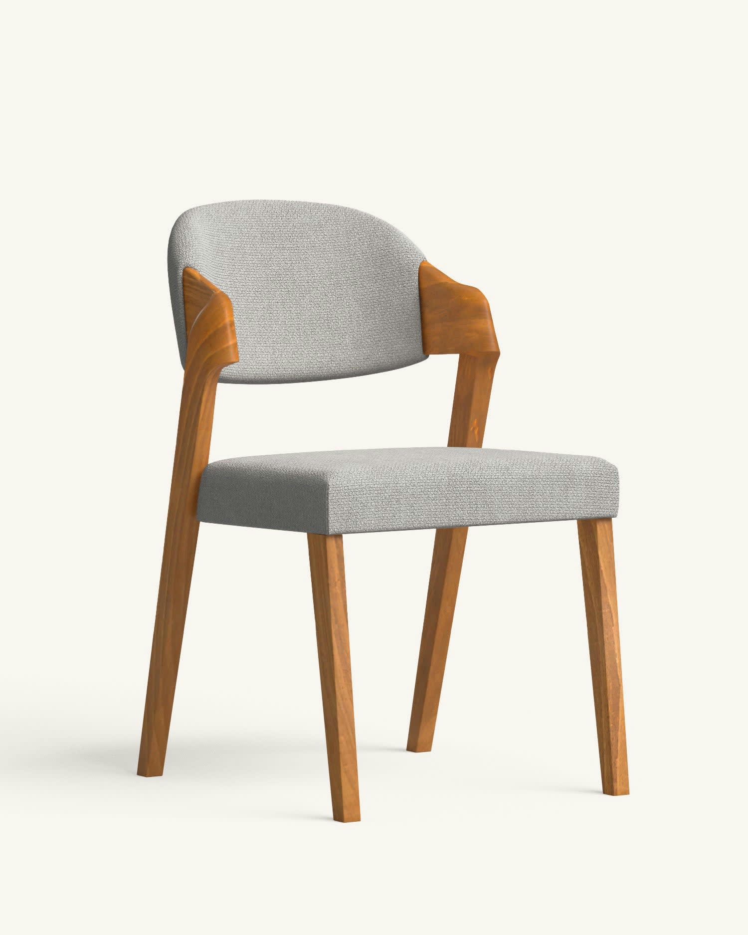 CELA - 2 Chaises en tissu recyclé fabriqué à la main en couleur gris