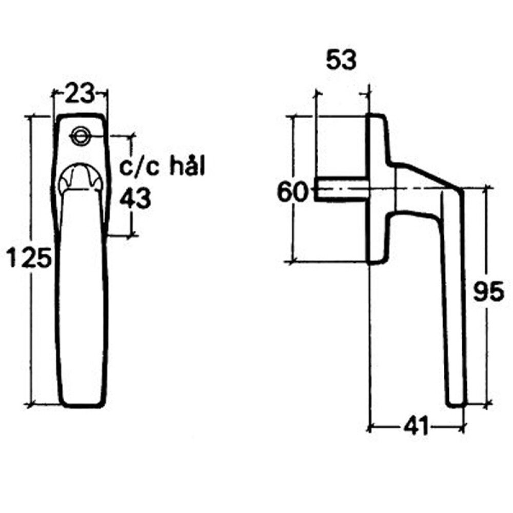 VINDUSHÅNDTAK ASSA ABLOY FIX 83 VENSTRE MATT KROM