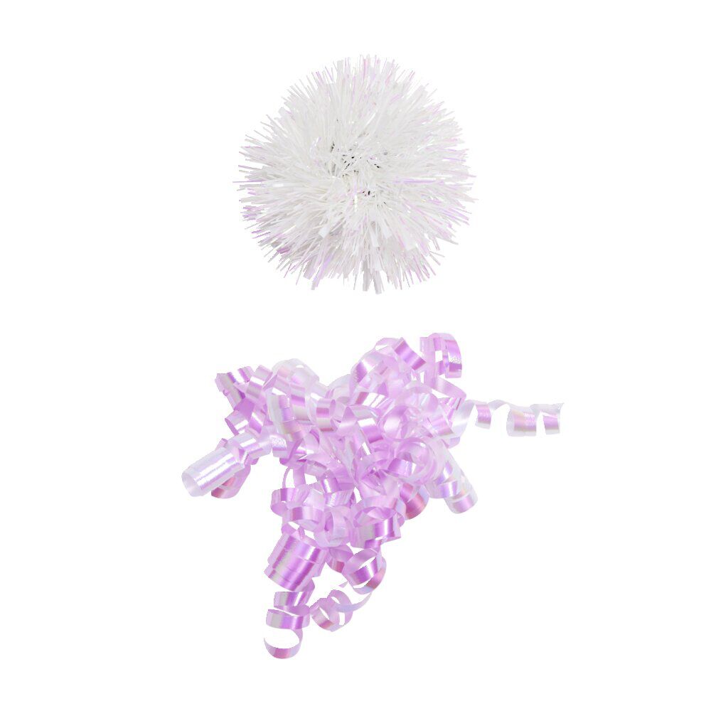 Noeud cadeau avec pompons et frisettes H15cm (5 modèles)