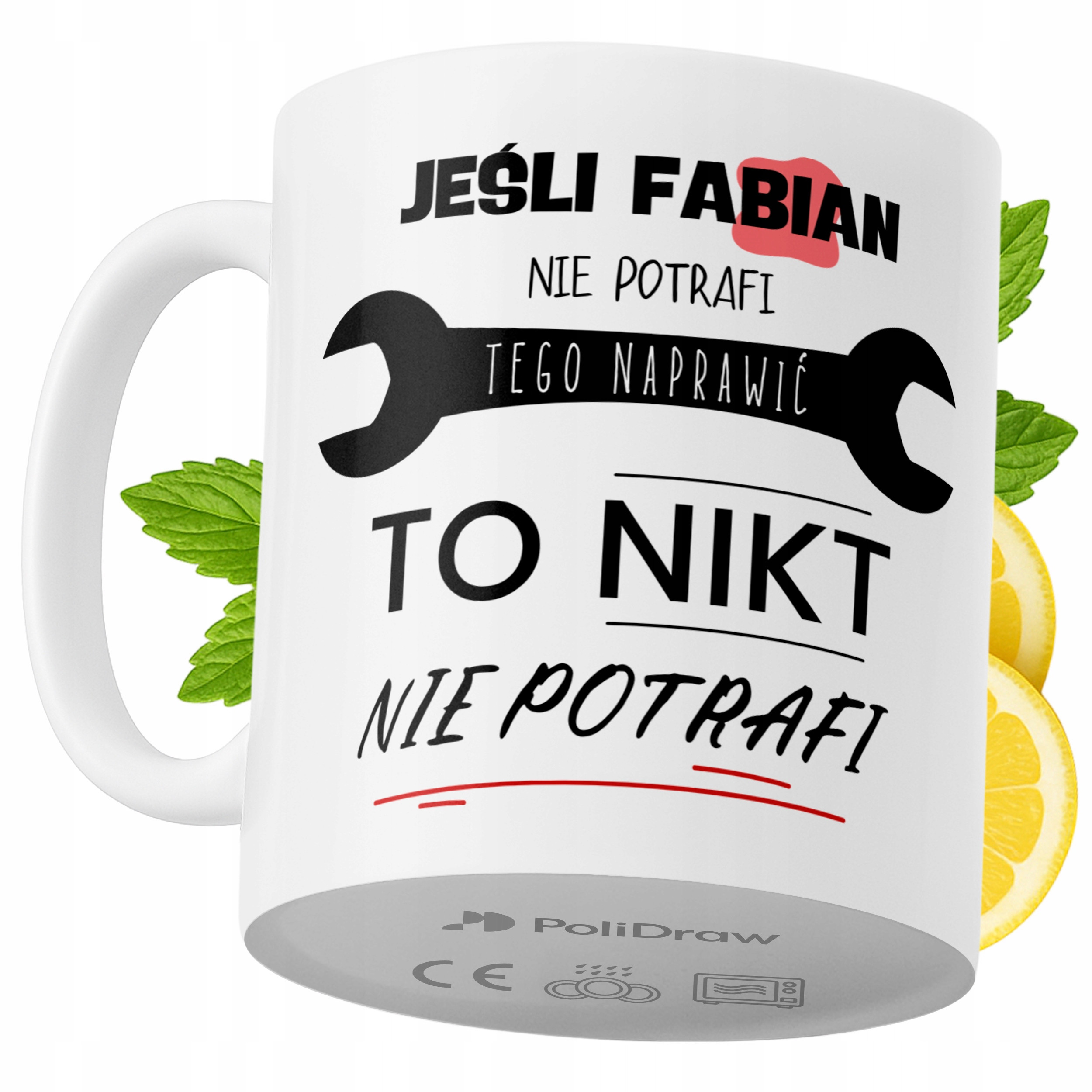 Kubek Dla Fabiana na Prezent z Nadrukiem ze Zdjęciem 330 ml PoliDraw