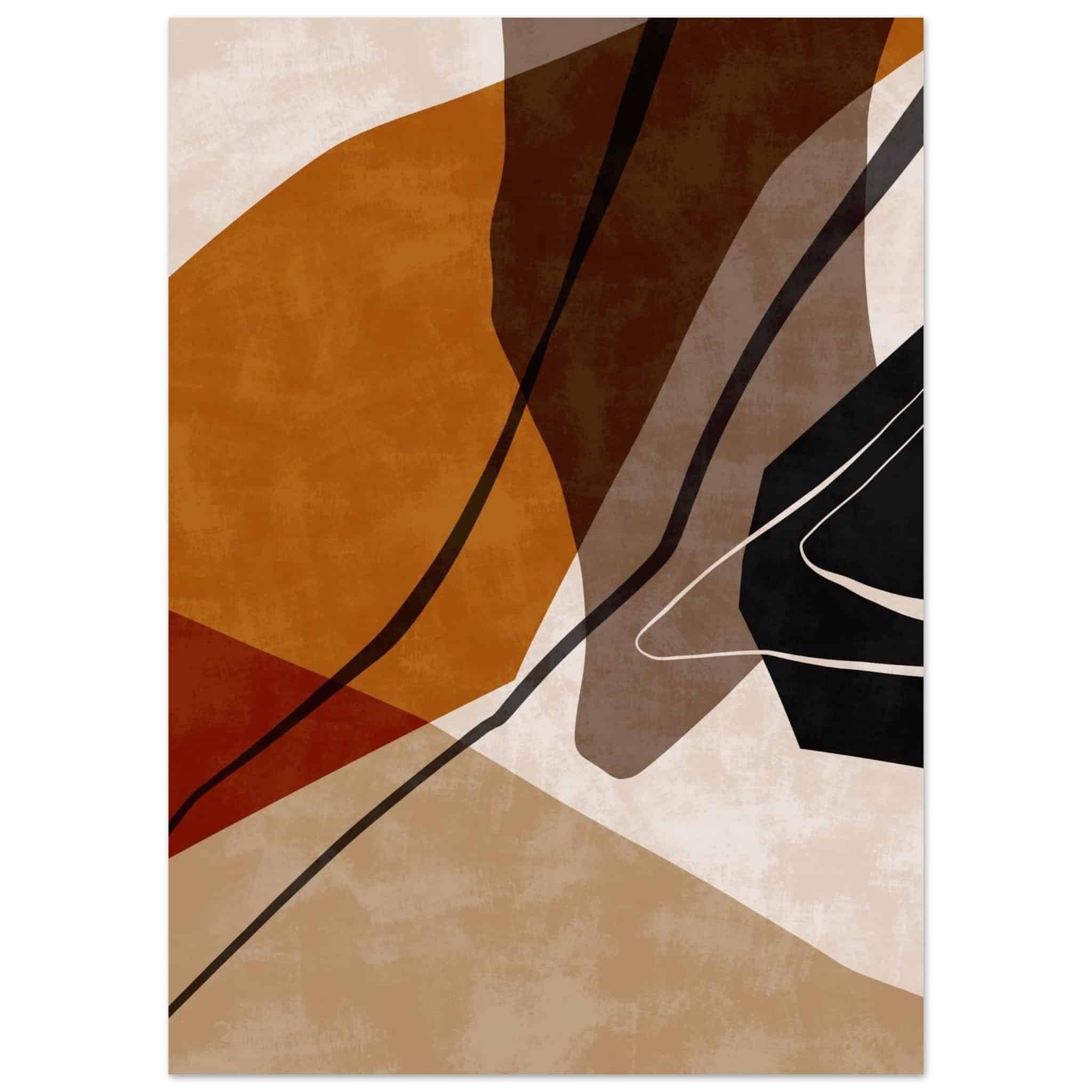 Artfulprints Poster Boho – Warm abstraction  - 50x70 cm - Bruin