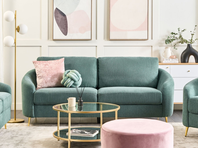 Sofa kanapa trzyosobowa tapicerowana zielona