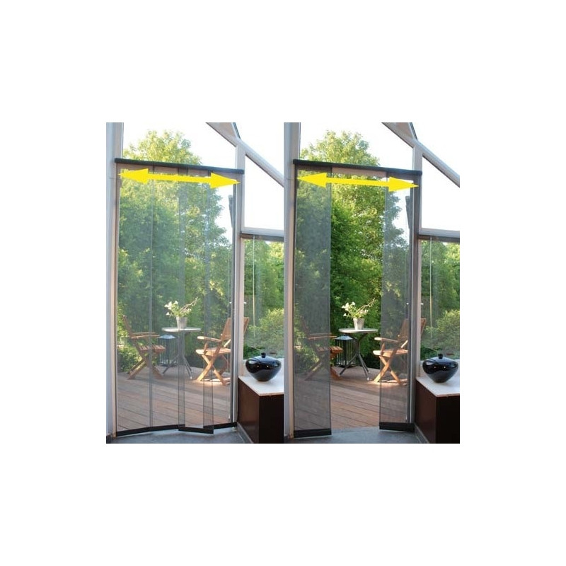 Rideau moustiquaire coulissant California noir 100 x 235 cm CONFORTEX