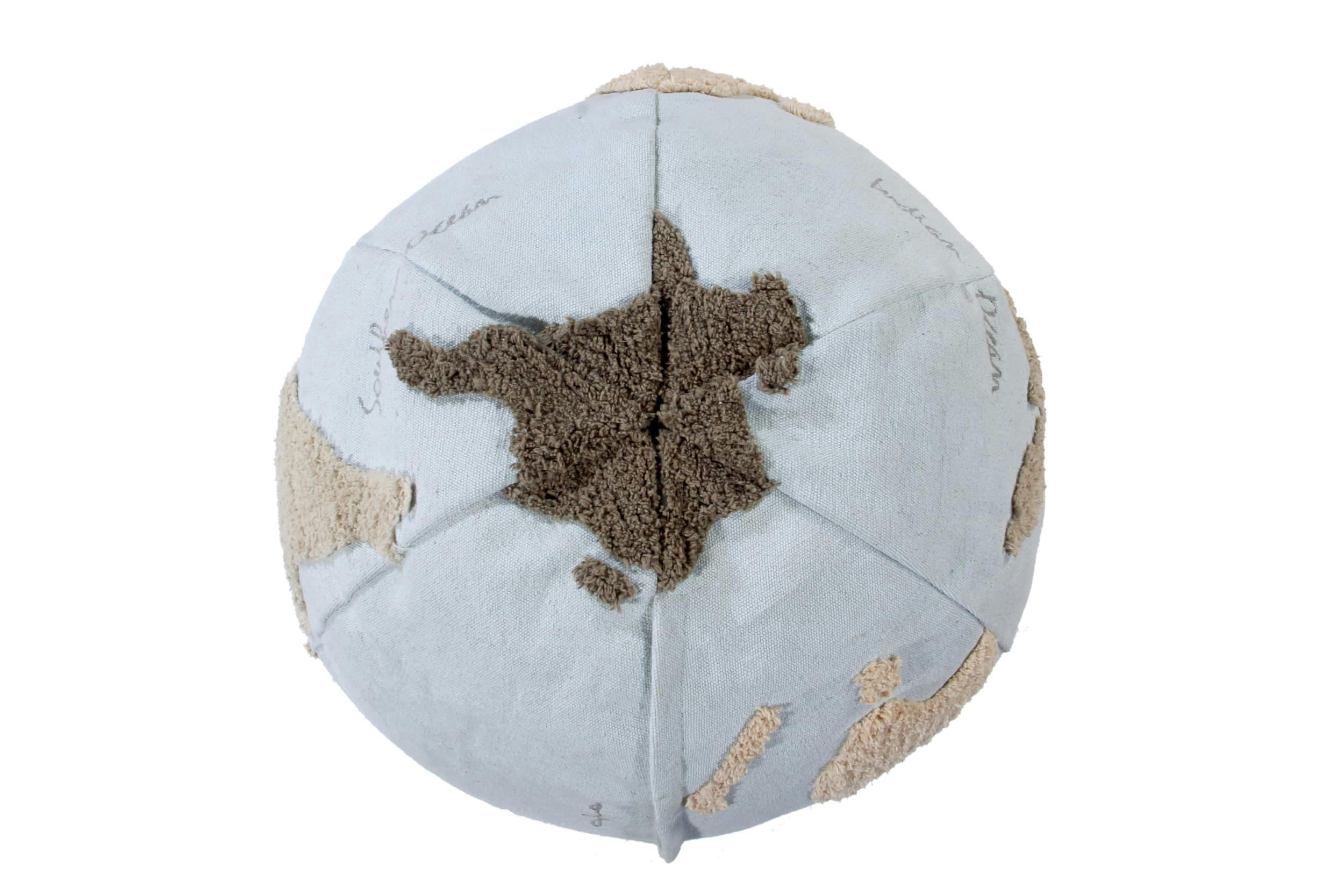 BACK TO SCHOOL - Pouf carte du monde bleu et gris