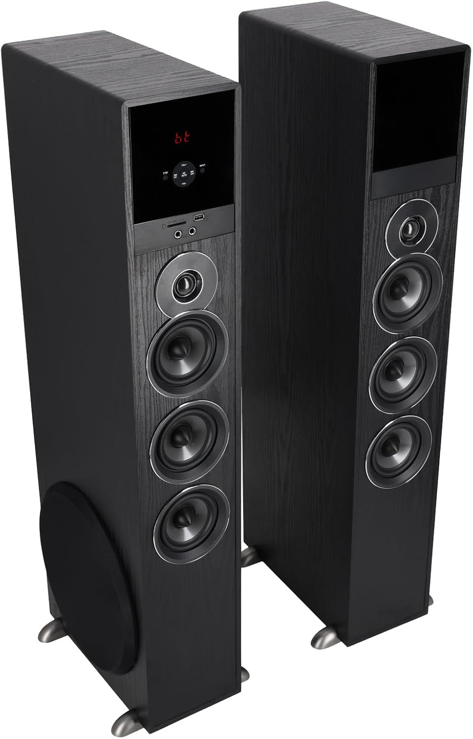 Rockville TM150B Powered Home Theater Tower Speaker System  Black  1000W  10 Subwoofers  Bluetooth  USB/SD Playback  FM Radio  Remote Control  Karaoke Ready  Perfect for Home Entertainment