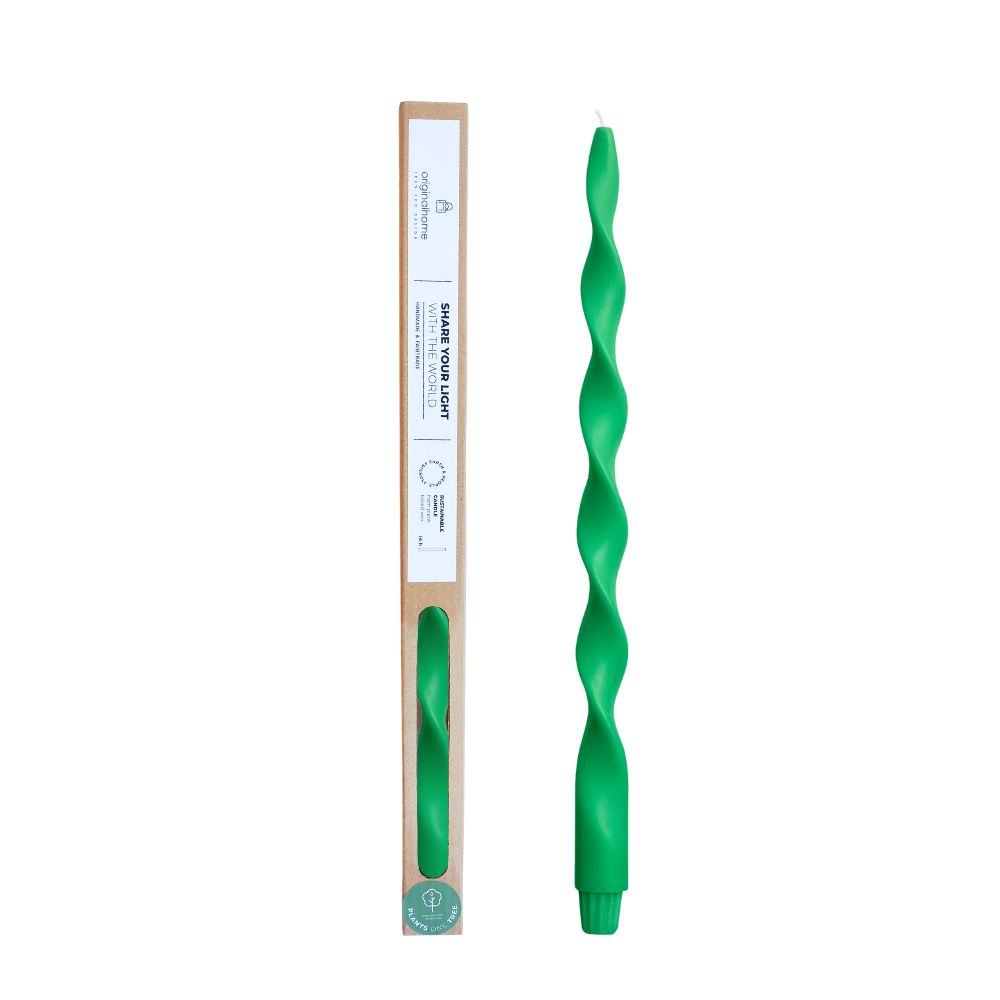 Originalhome spiraalkaars 40 cm - flessengroen