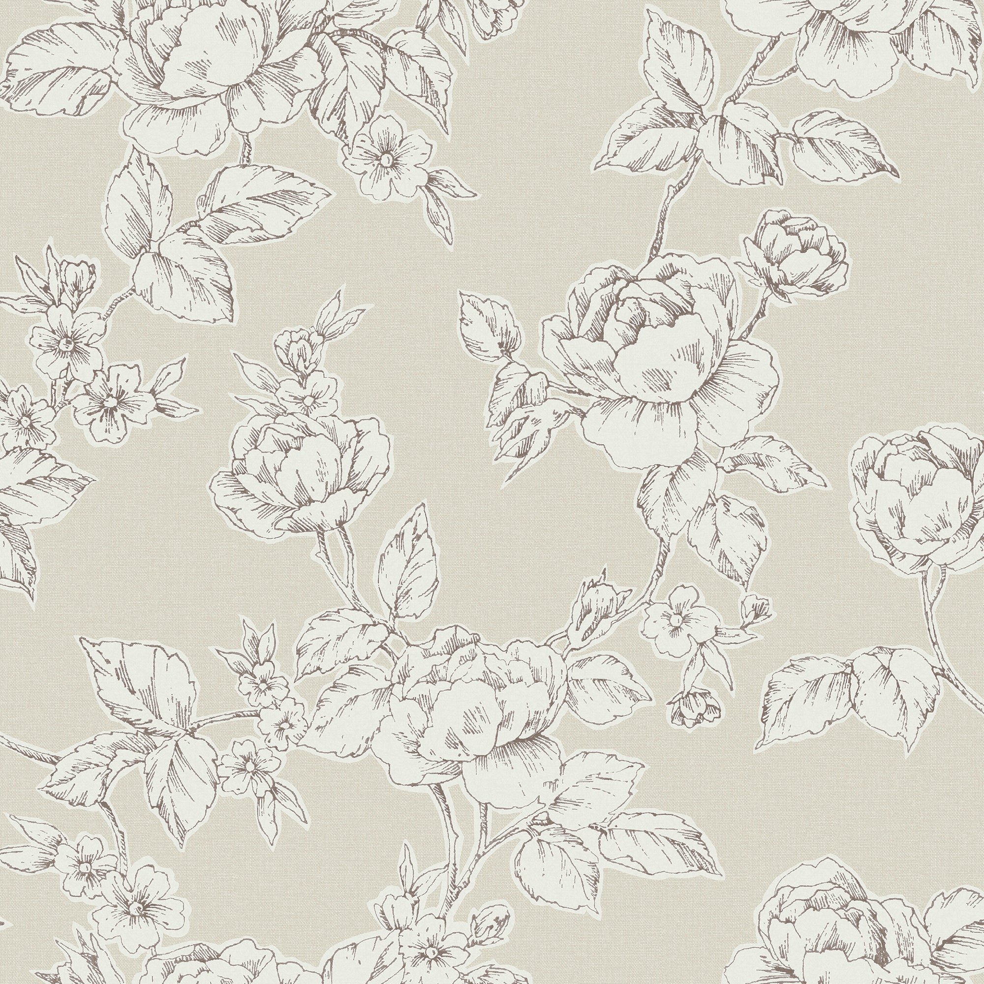 Laura Ashley Vliesbehang - Pollington Roses Naturel