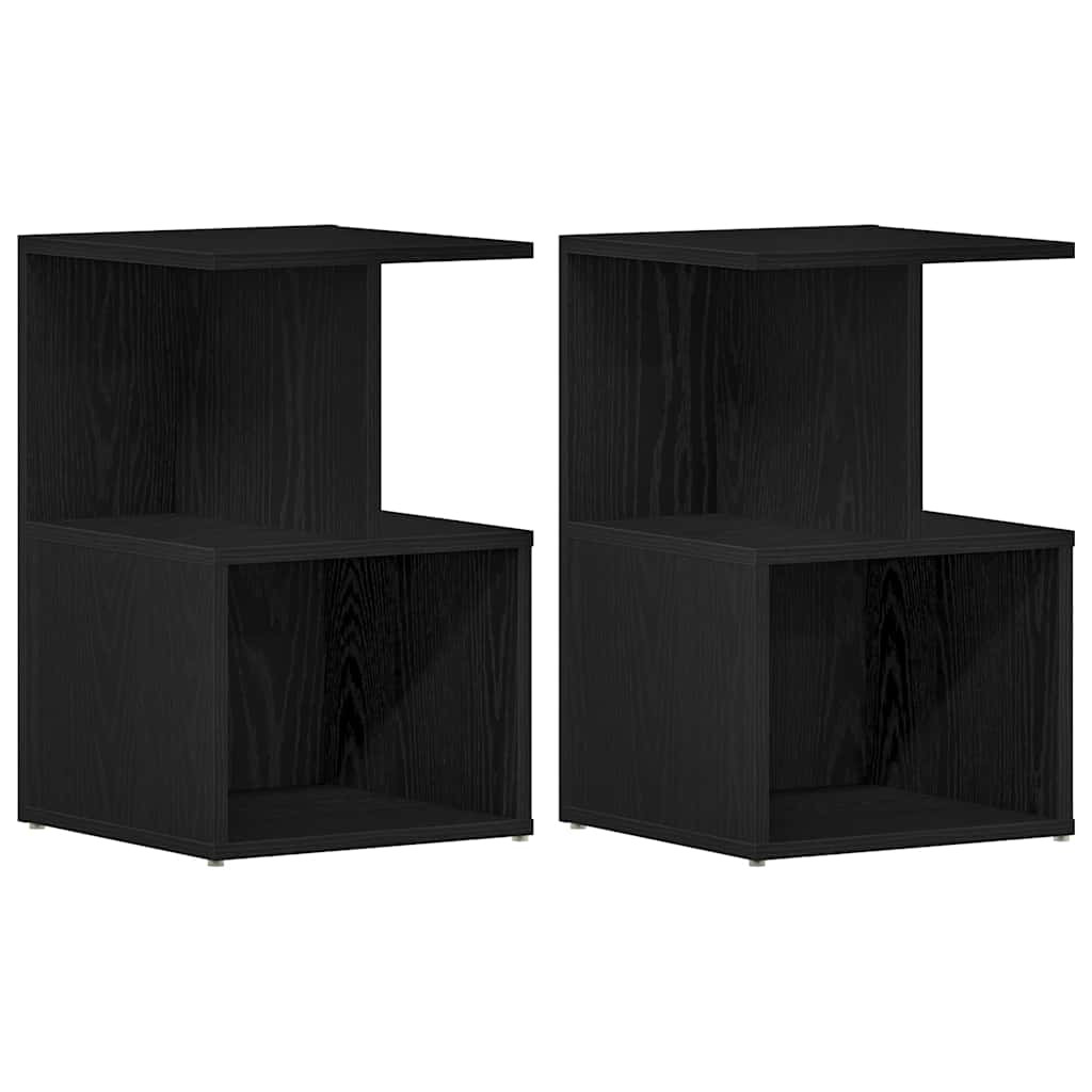 2x Szafka Nocna Czarna Komoda Stolik Półka Nocna Do Sypialni 35 x 35 x 55