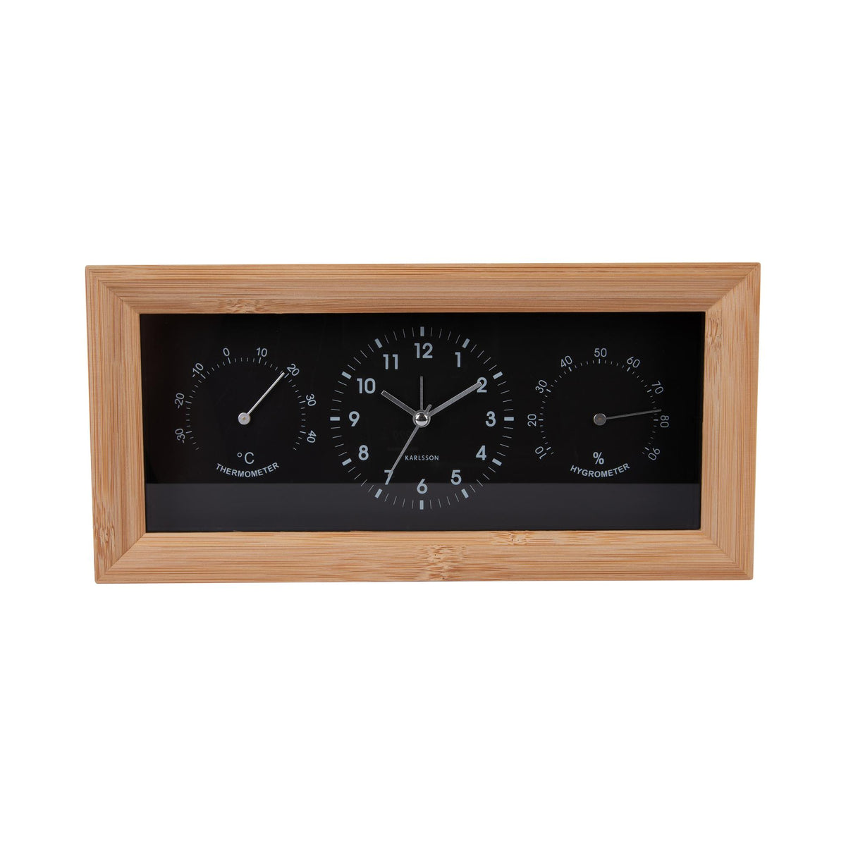Karlsson wekker Neat Rectangle - zwart - 26x5.4x12.8cm