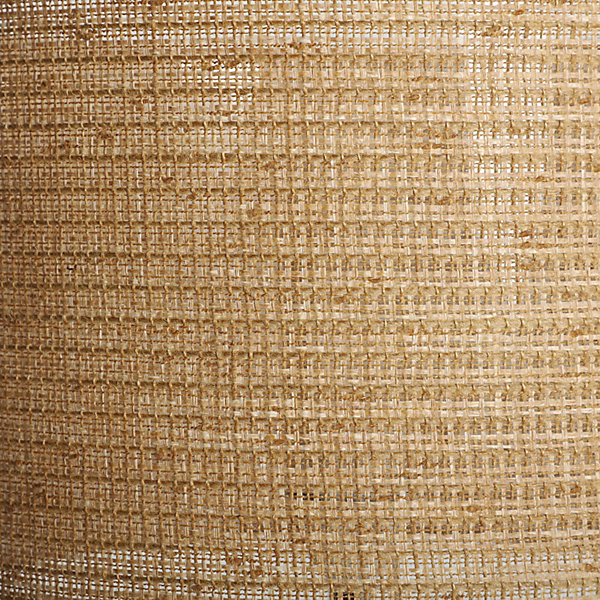 Lampe à poser en céramique blanche finition mate et raphia naturel 38 x 38 x 71 cm Blanc mat et raphia naturel
