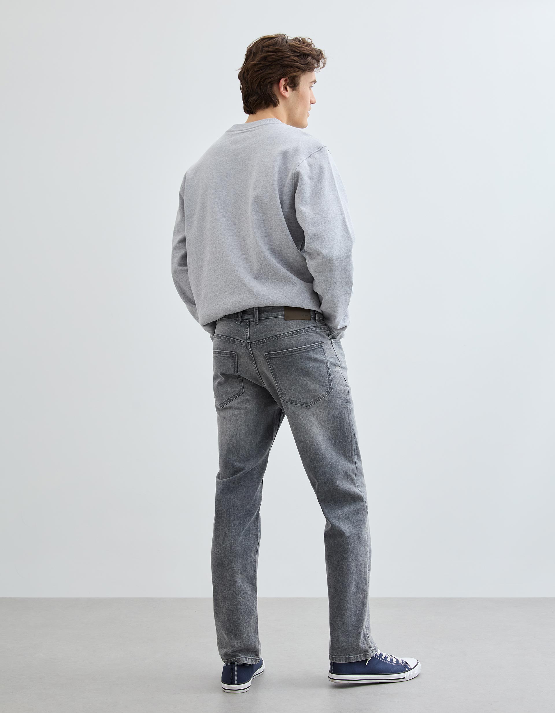 Calças de Ganga 'Tapered Fit', Homem, Cinzento