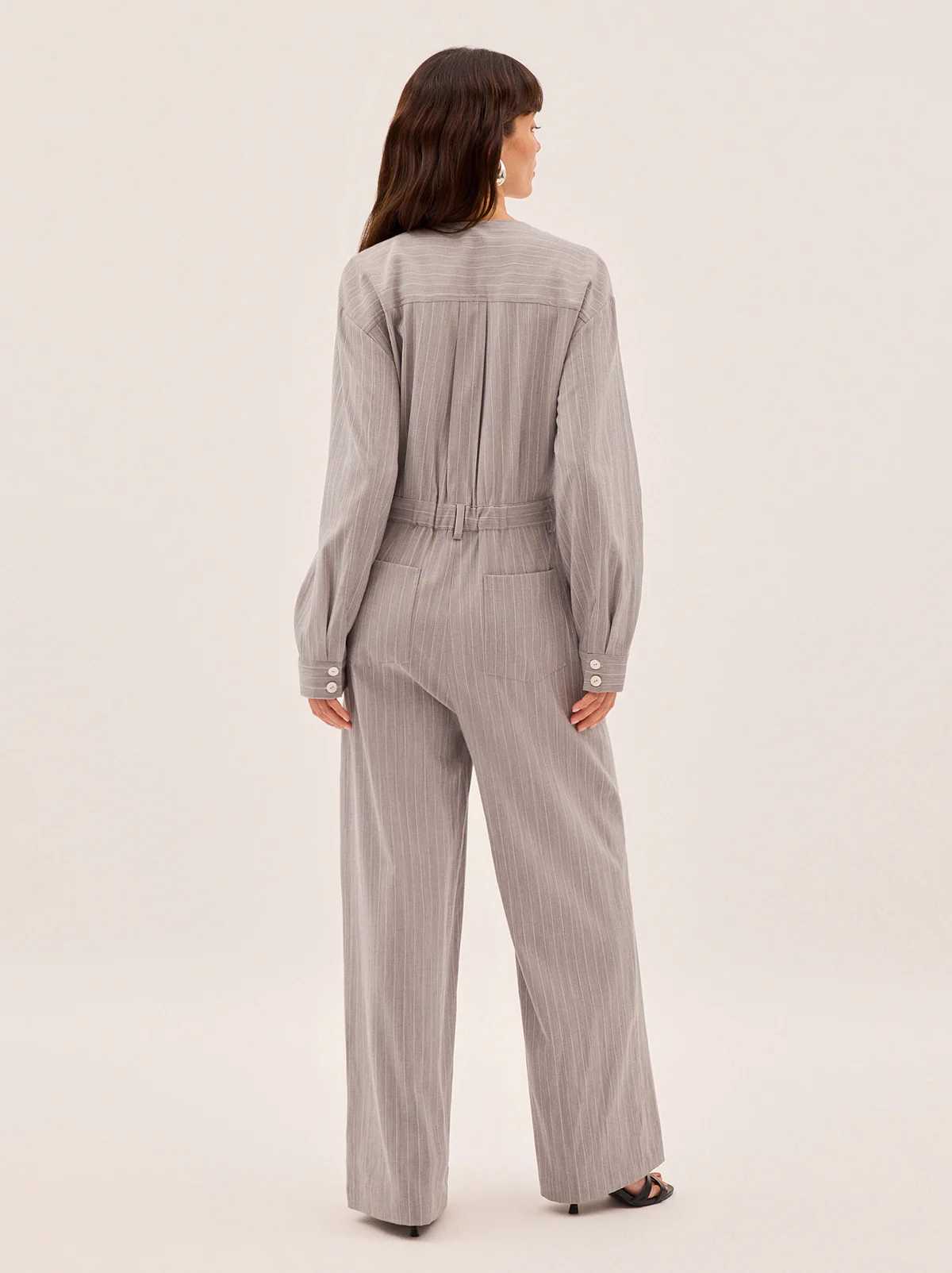Esther Grey Pinstripe Jumpsuit