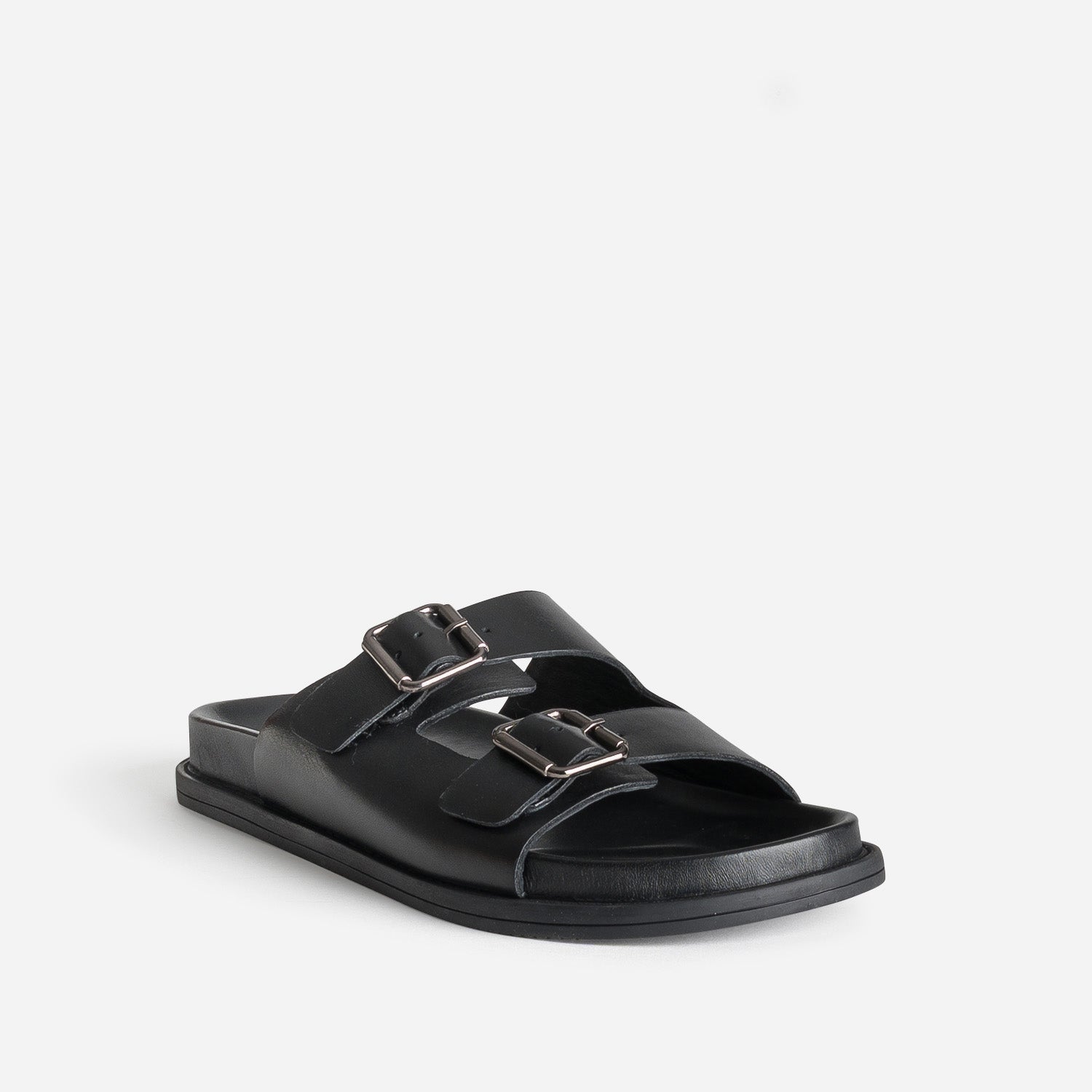 Mule anatomique noire cuir