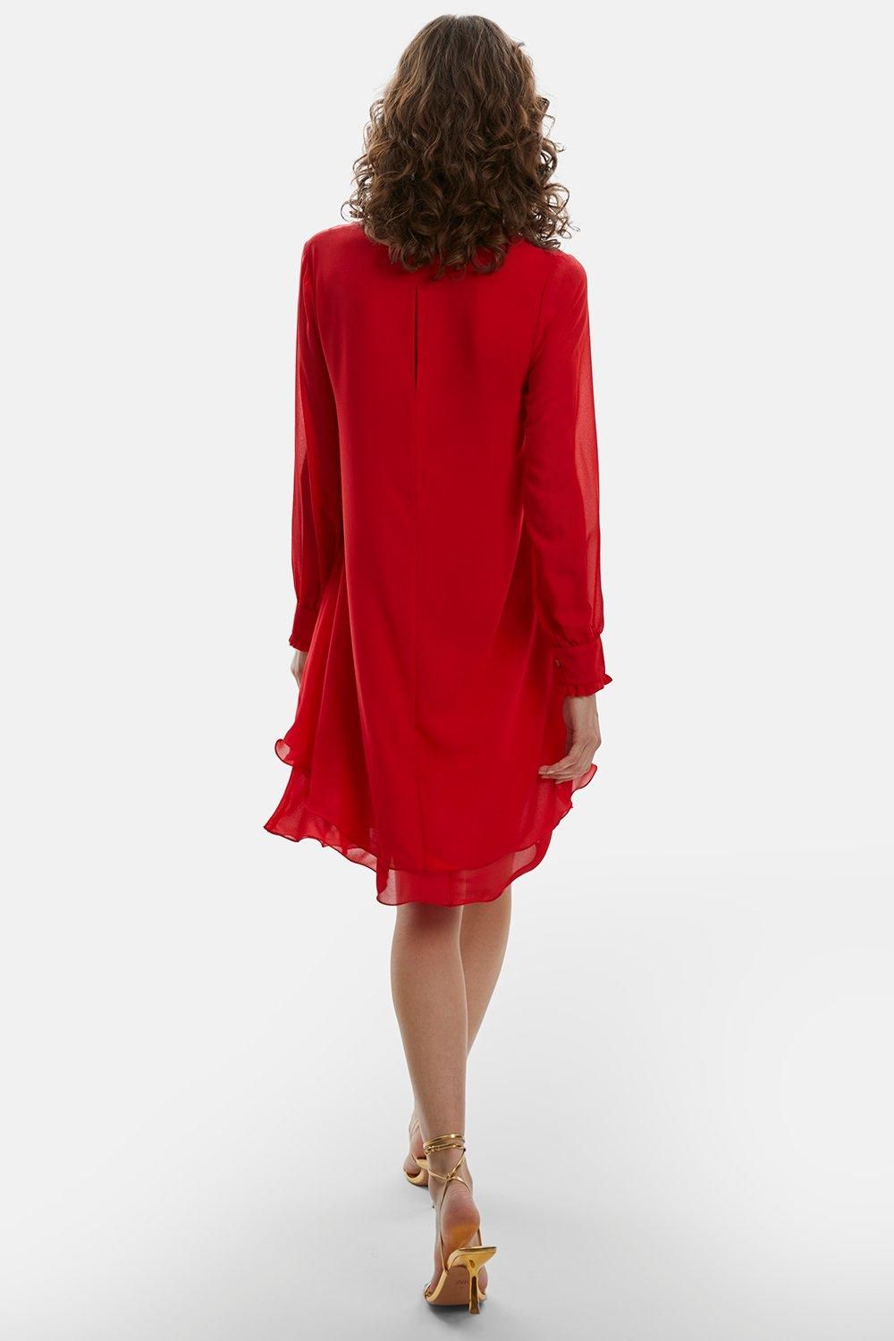 James Lakeland Long Sleeve Navy Wave Hem Dress
