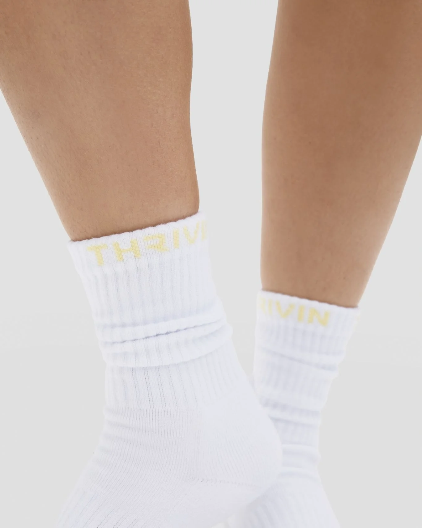 THRIVIN Long Crew Socks | Golden Butter