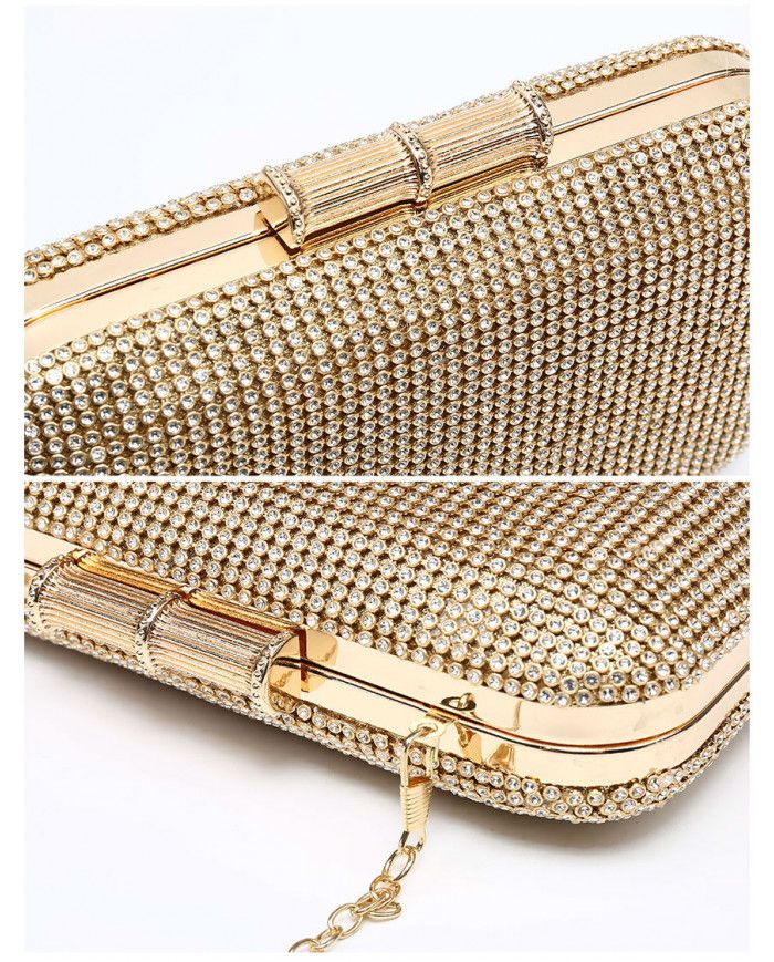 JFY Metal Clasp Double-Side Diamante Bag