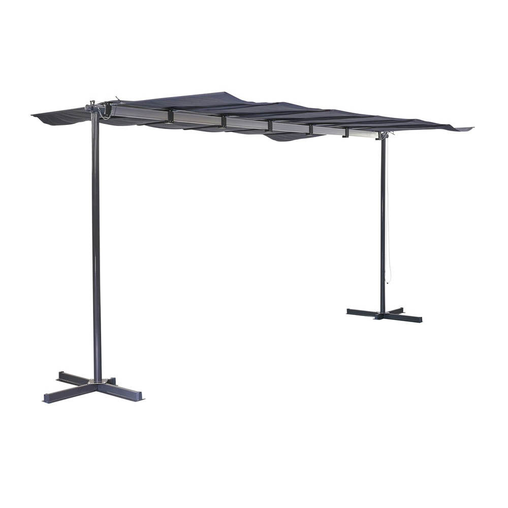 Store inclinable rétractable Aoste noir 375x250xH220cm 9,37m&sup2;