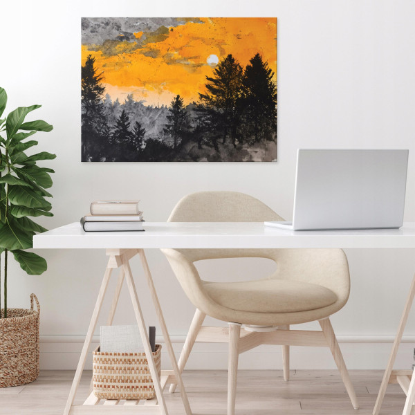 Obraz Las Pomarańczowy Na Płótnie Do Sypialni Salonu 60x40