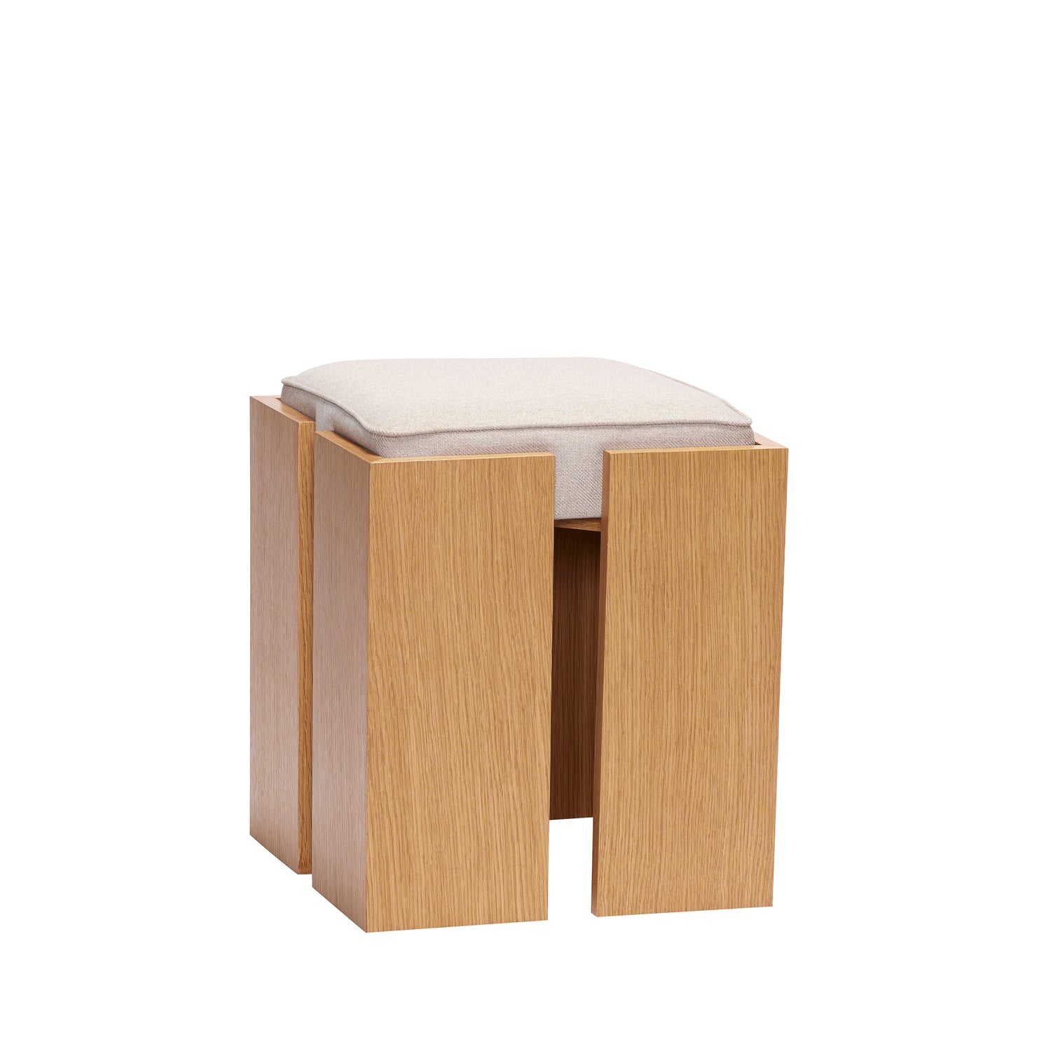 Hübsch kruk Forma - mdf/eikenfineer/polyester - 39x39xh46cm