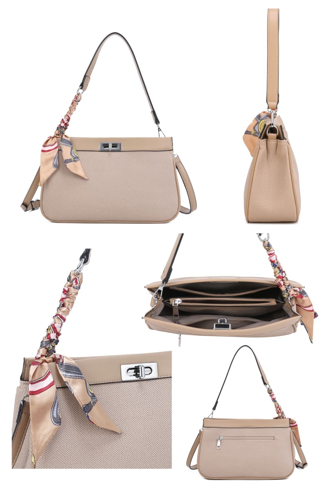 Fontanella Fashion Caspian Dual Compartment Shoulder Bag With A Lock