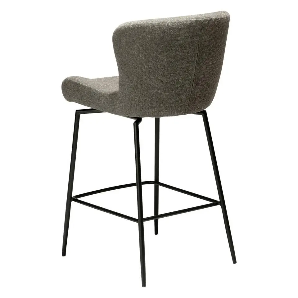 Hioshop Glory Dan-Form counterstoel draaivoet boucl&eacute; lichtbruin