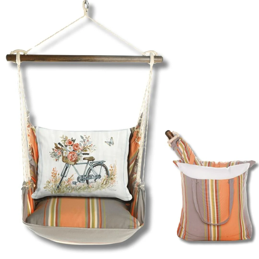 Magnolia Casual Swing Set 4 piece - Serene Sunset w/ Bike with Flower Basket