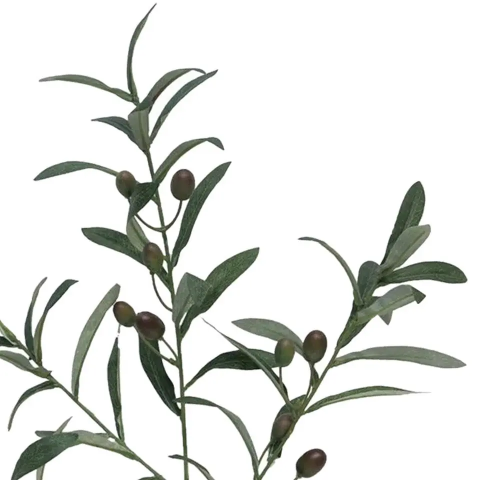 Bellatio Design Kunstbloem Olijf tak - 75 cm - olijfboom steel