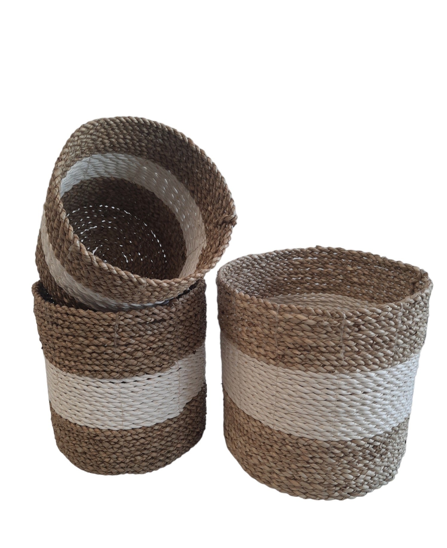 FurniLux Natuurlijke plantenbakken/ Mandenset - 20x20x21cm