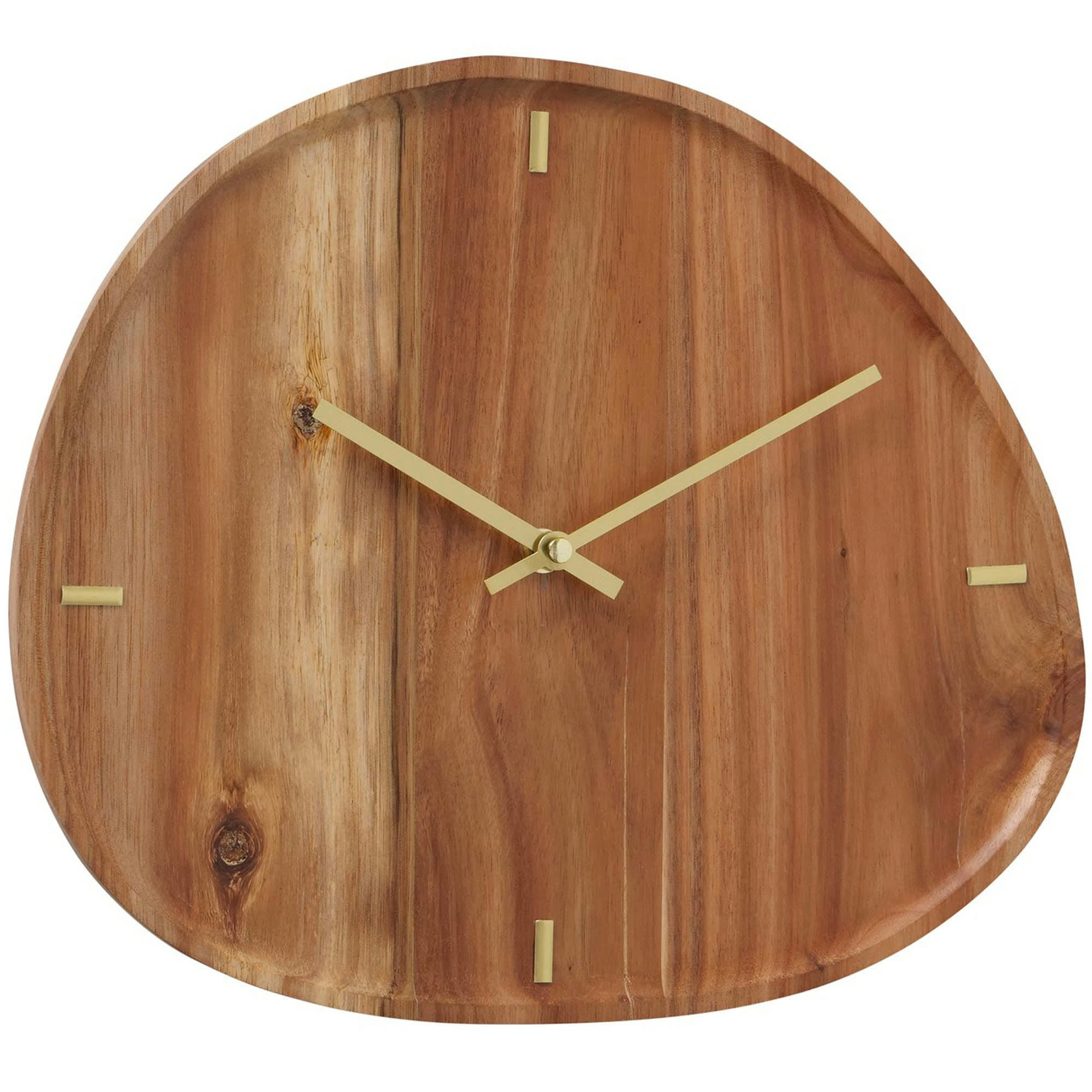 - Horloge murale en acacia et métal doré 30x35x4cm