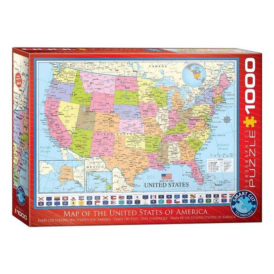 Eurographics Map of the United States Jigsaw Puzzle 1000 Pieces