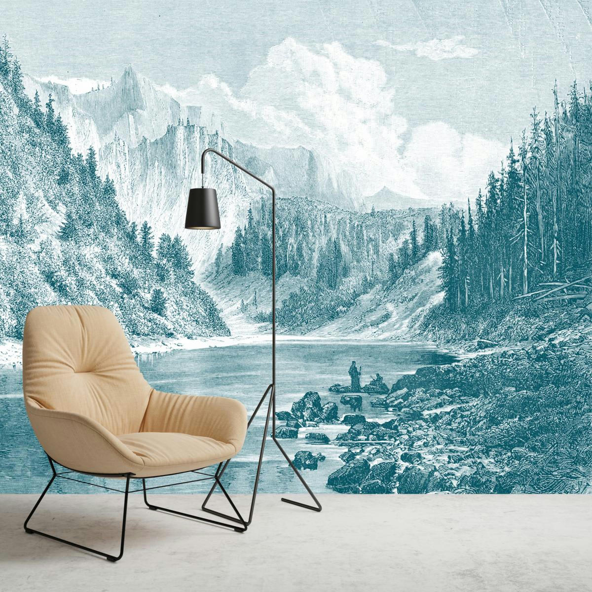 - Papier peint panoramique gravure Montana 390x270cm