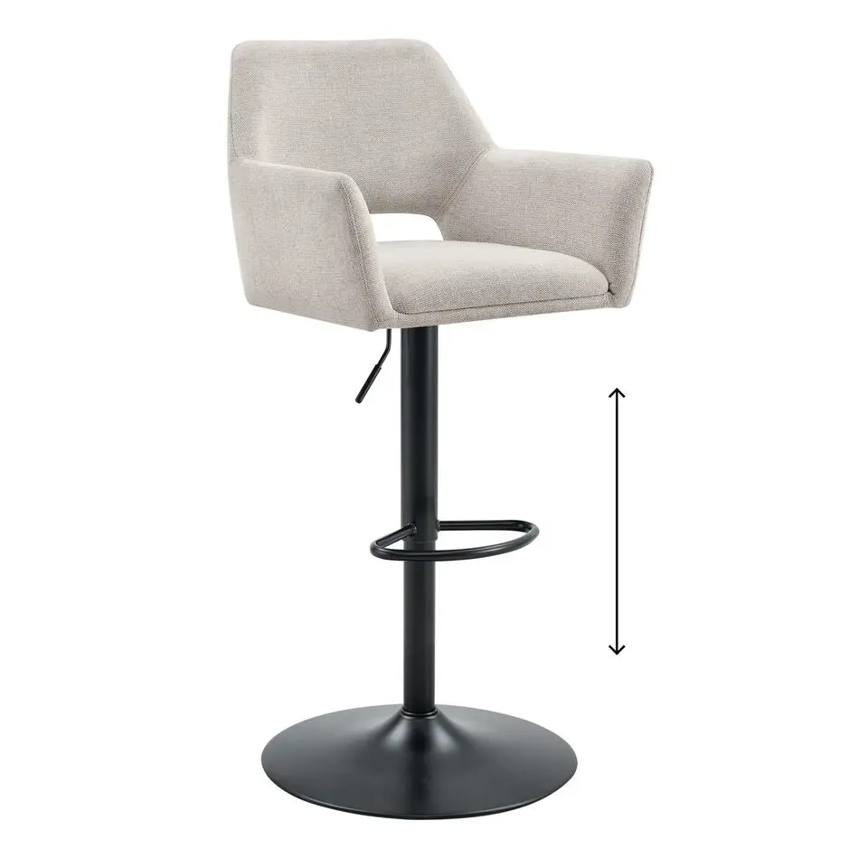 2x Barkruk Tess Draaibaar - Linnen Beige