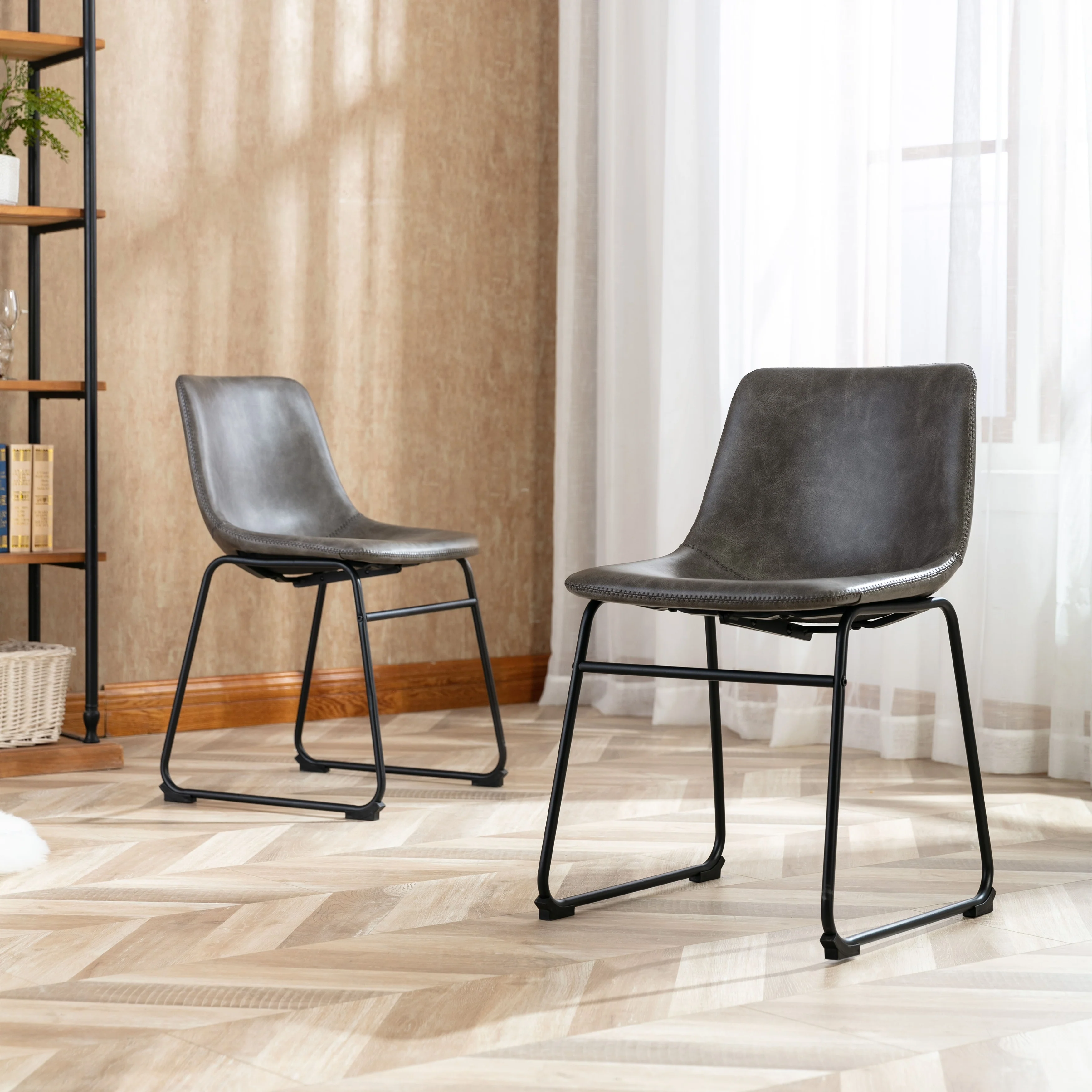 Corvus Thurso Faux Leather Dining Side Chairs (Set of 2)