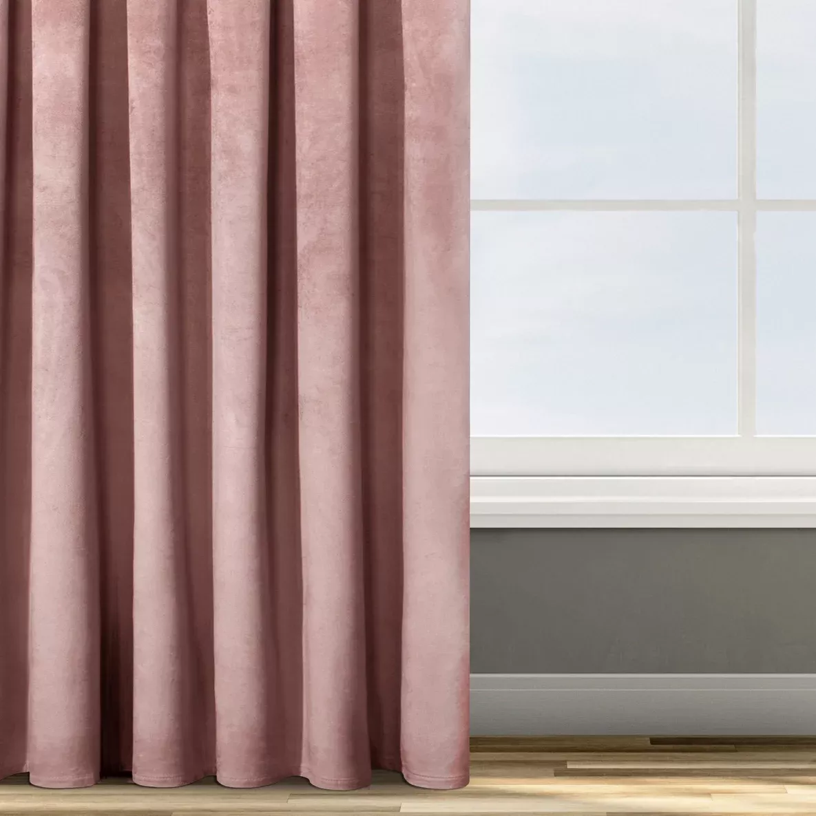 Zasłona welwetowa ciemnoróżowa 135x300 cm taśma - ROSA - Design 91
