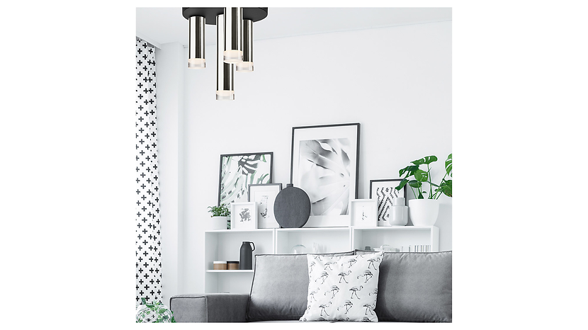 Lampa sufitowa Diego 4-punktowa aluminiowa czarno-srebrna