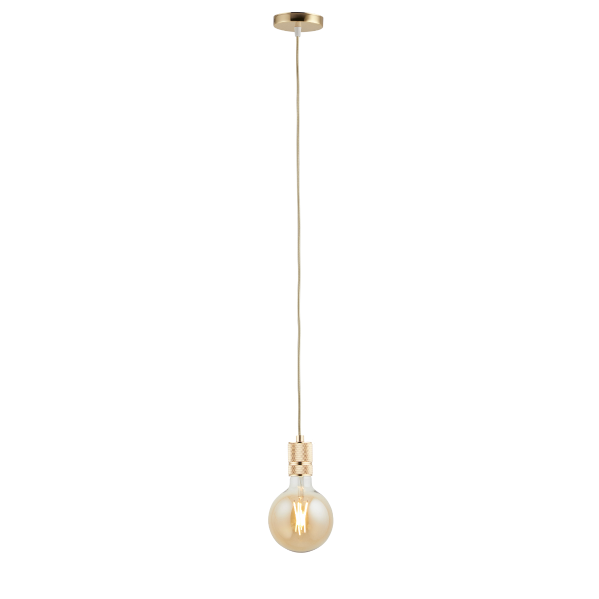 Lighto | Pendel Goud | Inclusief Lichtbron Goud | Classic | 1.5m Snoer | Met Plafondkap