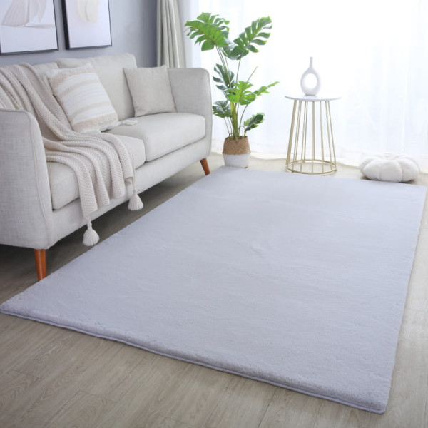 Dywan pluszowy Pouffy srebrny 60 cm x 110 cm