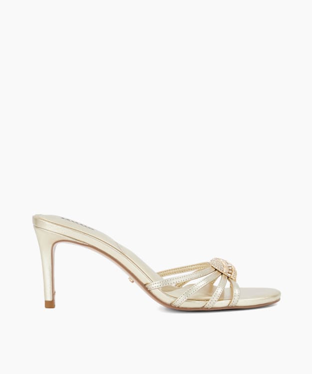 Masson Gold - Leather Embellished Heeled Mules