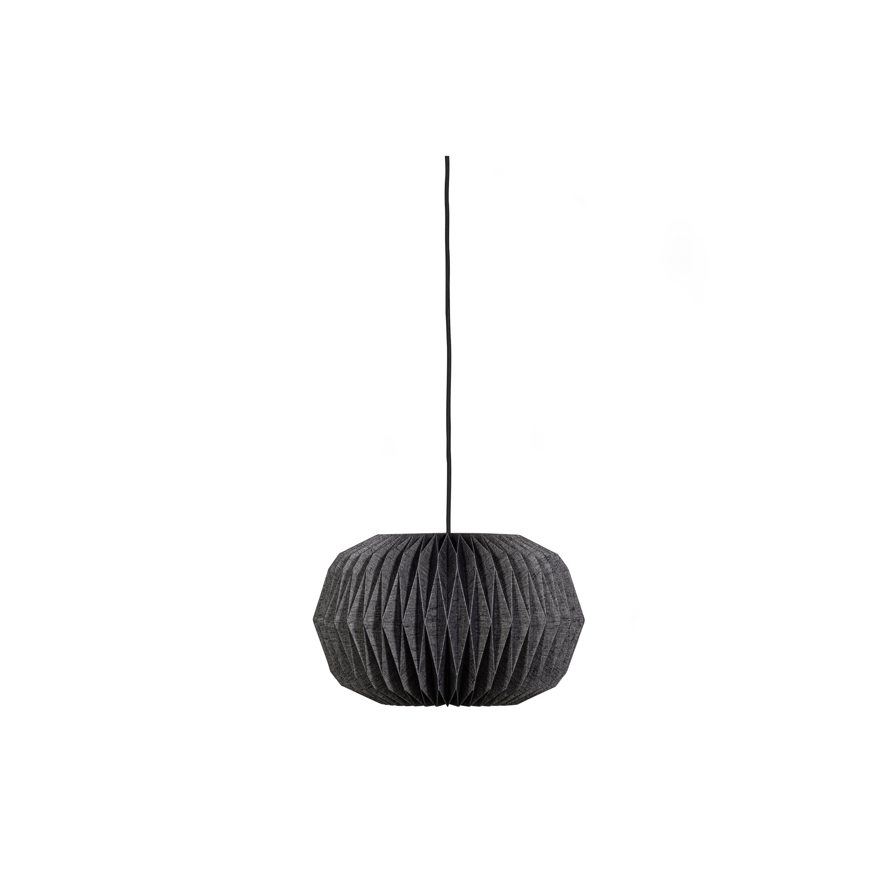 WOOOD Hanglamp Globe - Papier - Naturel Zwart - 25x44x44