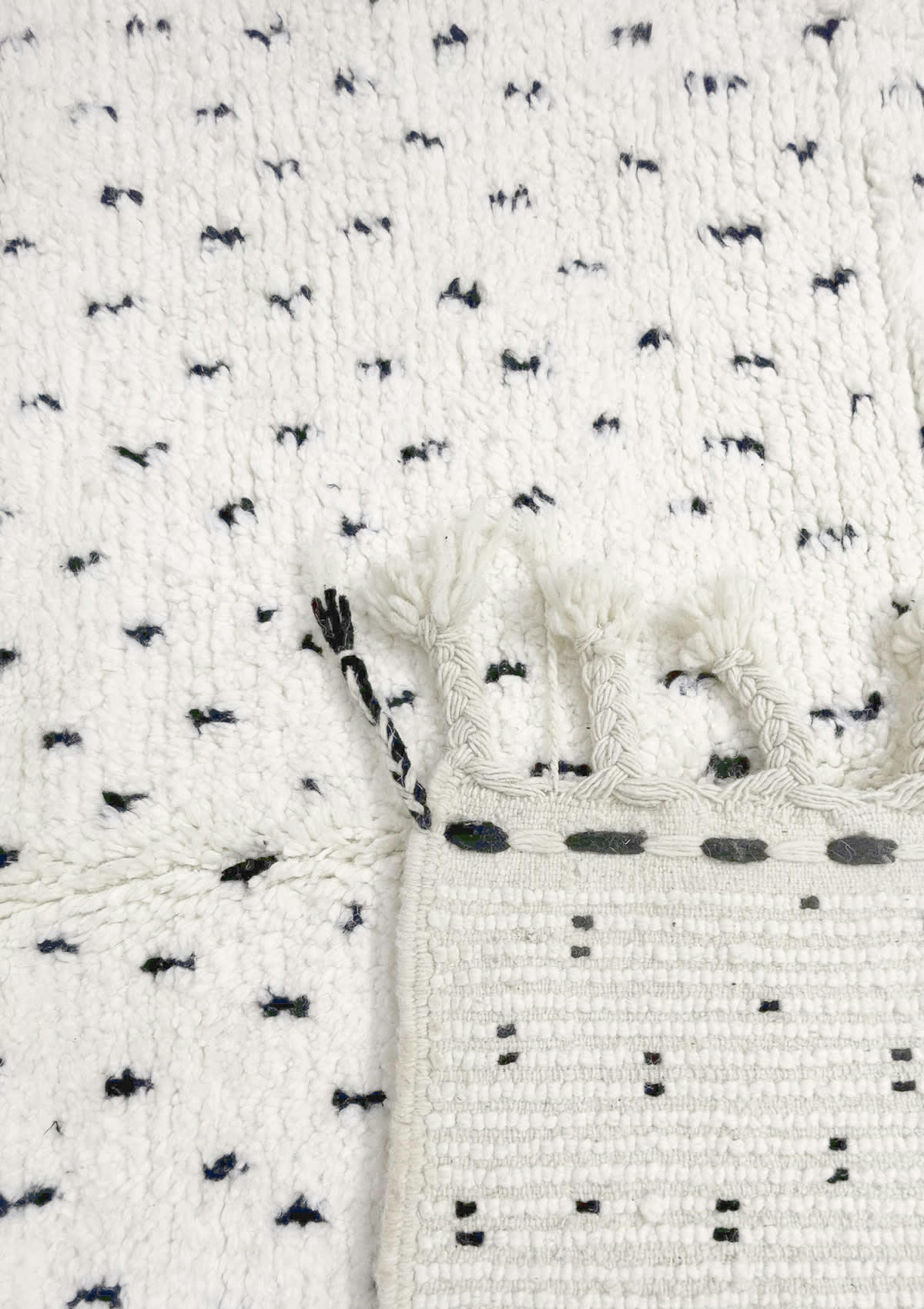 BERBERE - Tapis berbère original marocain laine noir blanc 150 x250