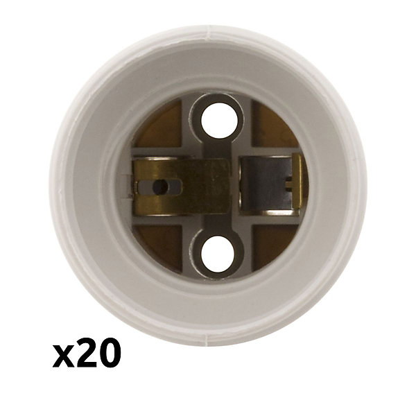 Lot de 20 douilles de chantier E27 - Blanc - Zenitech
